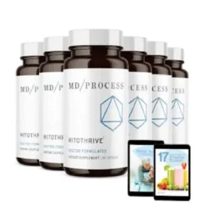 MitoThrive longevity supplement for boosting energy and cellular health, featuring NAD+ precursors like Nicotinamide Riboside and Apigenin