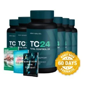 Bottle of Total Control 24 dietary supplement for boosting metabolism, energy, and fat burning