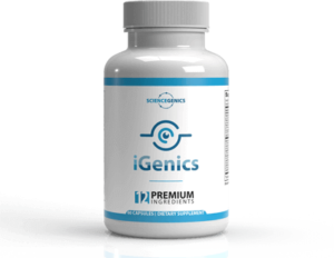 iGenics vision supplement with Ginkgo Biloba, AREDs-2, blueberry, saffron, turmeric, and Bioperine for healthier eyes.