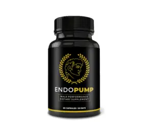 Endo Pump natural male enhancement supplement bottle supporting libido, stamina, and nitric oxide levels.