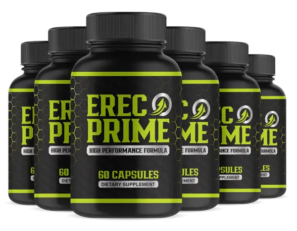 Natural male enhancement supplement for stronger erections, boosted libido, and improved sexual performance – ErecPrime bottle.