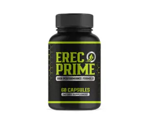 Natural male enhancement supplement for stronger erections, boosted libido, and improved sexual performance – ErecPrime bottle.