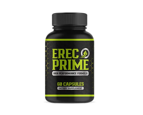 Natural male enhancement supplement for stronger erections, boosted libido, and improved sexual performance – ErecPrime bottle.