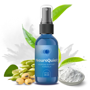 NeuroQuiet supplement for brain health, tinnitus relief, and improved hearing, with natural ingredients like Alpha-GPC, GABA, L-Dopa, and more.
