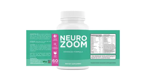 NeuroZoom supplement bottle – natural brain health formula for memory, focus, and cognitive function.
