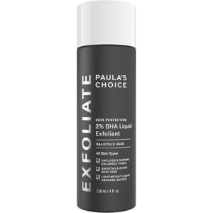 Bottle of Paula’s Choice SKIN PERFECTING 2% BHA Liquid Exfoliant - Best salicylic acid toner for blackheads, enlarged pores, and fine lines.