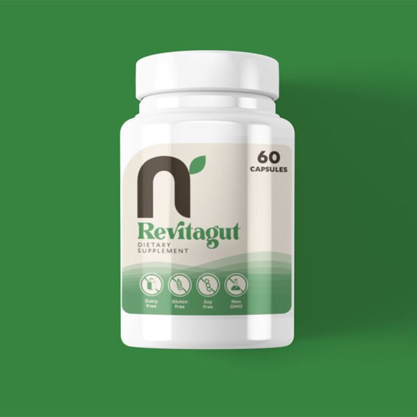 Revitagut Gut Health Supplement – Dairy-Free, Gluten-Free, Non-GMO Capsules for Digestive Wellness