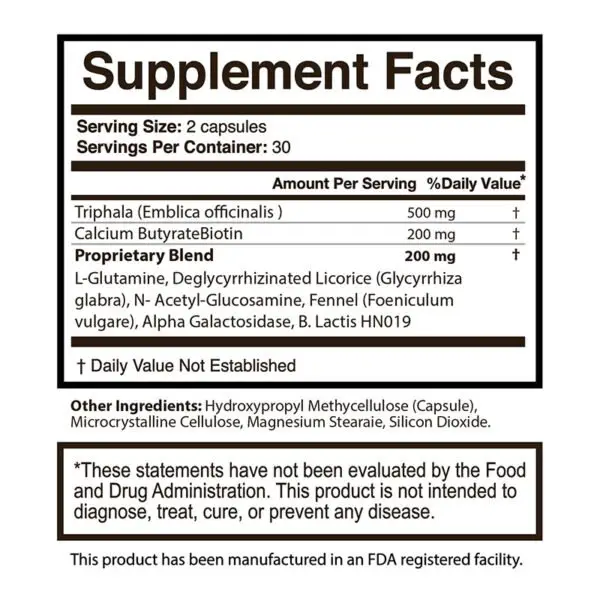 Revitagut Gut Health Supplement – Dairy-Free, Gluten-Free, Non-GMO Capsules for Digestive Wellness