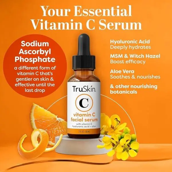 TruSkin Vitamin C Serum For Face – Anti-Aging Brightening Serum with Hyaluronic Acid and Vitamin E for Dark Spots, Wrinkles, and Skin Tone