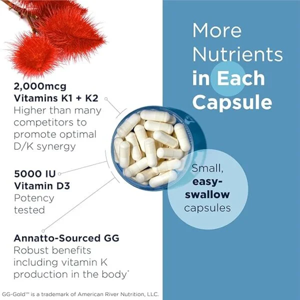 Designs for Health Vitamin D Supreme - Vitamin D3 5000 IU with Vitamin K2 MK-4 and Geranylgeraniol for bone, heart, and immune support