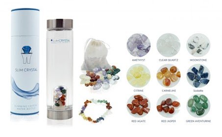 SlimCrystal - Slimming Crystal Water Bottles for natural weight loss and enhanced energy with 9 healing crystals